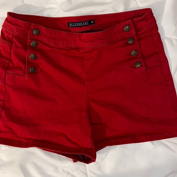 Blackheart Pants - Blackheart red sailor shorts size 9
